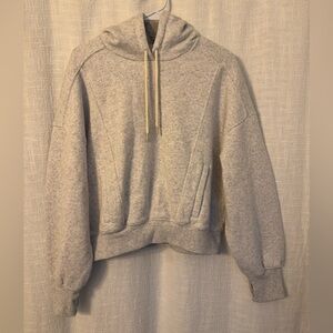 Aerie Cropped Heathered Gray Women's Hoodie